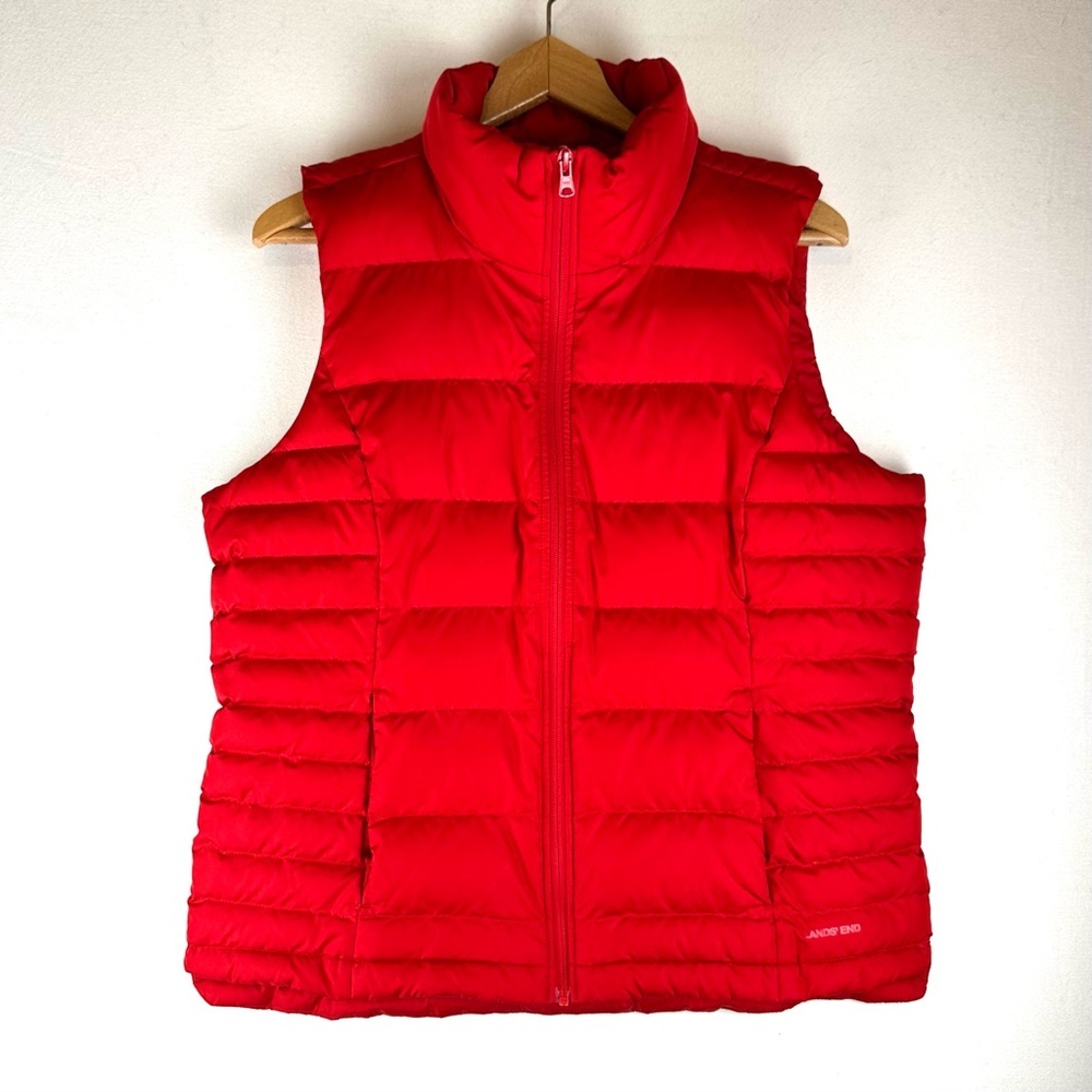 Lands End Puffer Vest Red Sz Large Gorpcore Hiking Outdoor